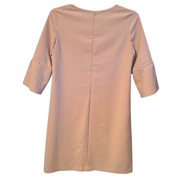 Luisa Cerano Blush Pink V-Neck Dress With Flared Sleeves Size 6 women dress - Picture 8 of 11